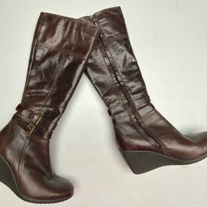 Brown's Arctic BRN Leather High Wedge Boots, EU 37/ US 6.5/7.7.5  Spring…